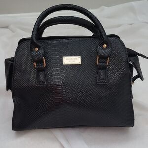 Michael Kors Black Textured Satchel